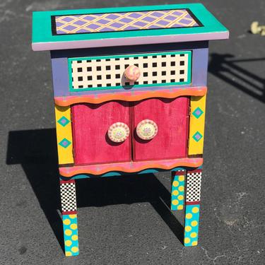 McKenzie Childs style side table 