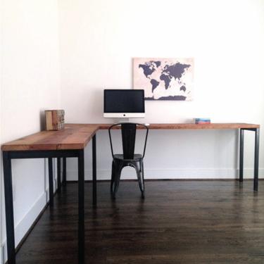 The SAWYER Reclaimed Wood L Shaped Desk 