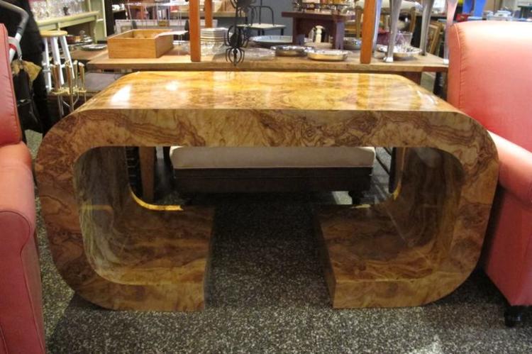 Faux burl wood desk / console. $395