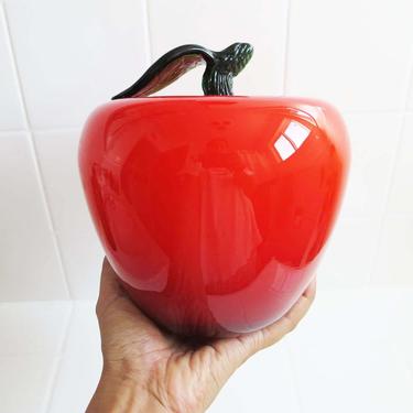 Vintage Large Murano Glass Apple - Bright Red Glass Apple Fruit - Big Apple - Quirky Home Decor - Fruit Sculpture - Art Objects 