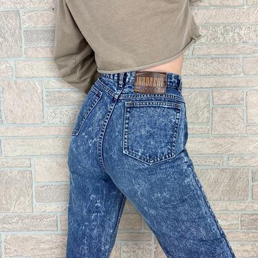80's Jordache High Waisted Stonewash Jeans / Size 28 