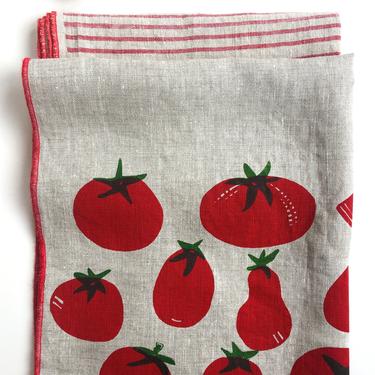 Tomato Linen Fabric Tea Towel, Kitchen, Veggie, Food, Handmade, Unpaper Towels, Kitchen,Anniversary Gift, Housewarming gift, wedding gift 