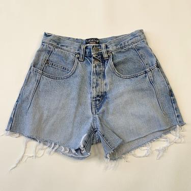 1990's Light Wash Button-Up Cut-Off Shorts