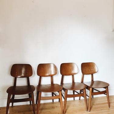 SET OF 4 MID CENTURY <BR> THONET DINING CHAIRS