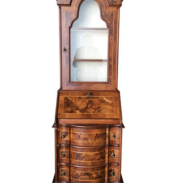Modern Neoclassic Rococo Curio Display Case &amp; Secretary Desk 
