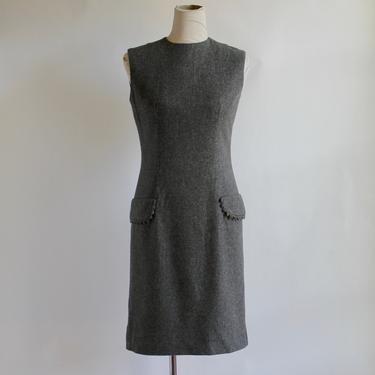 1960's Sleeveless Wool Dress Medium Anne Fogarty Boutique 