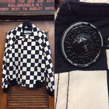 Vintage 1980’s “Versace” Label Checkerboard Jacket, Gianni Versace, Medusa, Vintage Coat, 80’s Era Icon, Vintage Clothing 