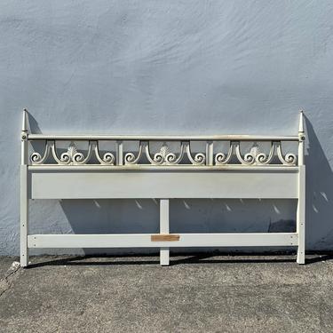 Antique Headboard Regency Empire French Provincial Hollywood Glam Bed King Size Neoclassical Coastal Chic Glamour Boho CUSTOM PAINT Avail 