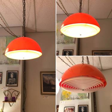 Vintage Orange Lucite Swag Lamp