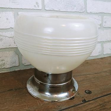 Mid Century Frosted Ceiling Mount Light Fixture 