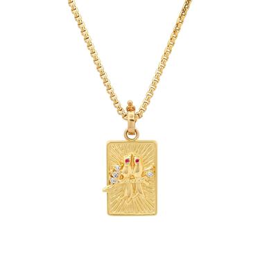 Small Gold Lovebirds Necklace - All Gold on 16” chain