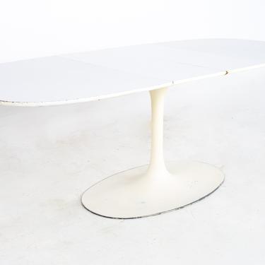 Eero Saarinen Style Burke Mid Century Expanding Oval Tulip Base Dining Table - mcm 