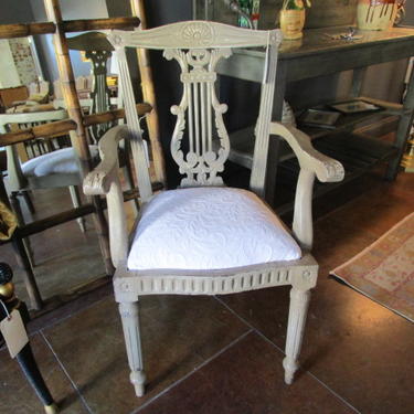 PAINTED FRENCH ARM CHAIR