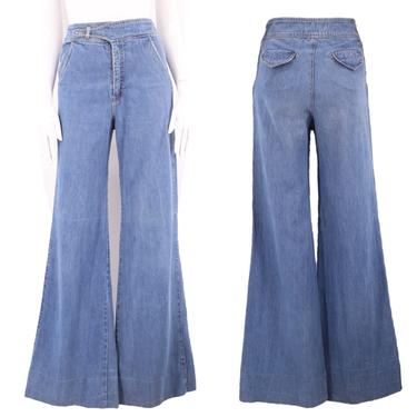 70s sz 26 bell bottoms jeans / vintage 1970s PENTIMENTO high waisted wide leg bells flares sz 7 