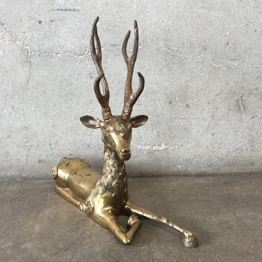 Vintage Brass Hollywood Regency Thai Deer