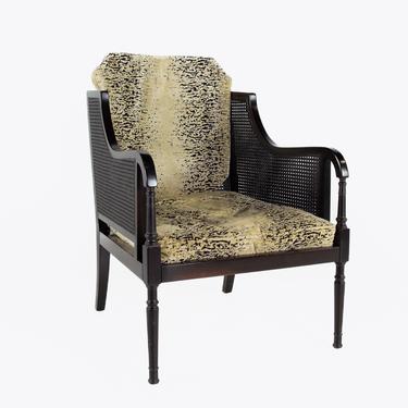 Swaim Mid Century Ebonized Cane Lounge Chair - mcm 