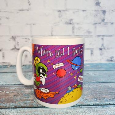Funny Vintage Marvin The Martian &amp;quot;Where Did I Park?&amp;quot; 1996 GIANT Exclusive Warner Bros Looney Tunes  Mug - XL Mug 