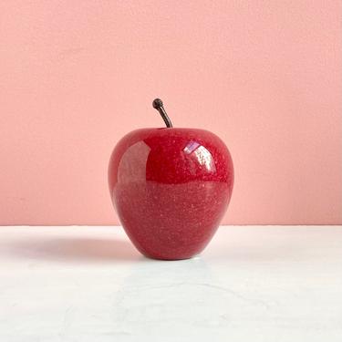 Solid Marble Apple Paperweight 