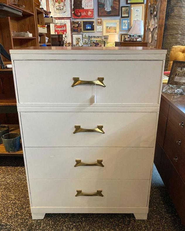 White painted chest of drawers. 