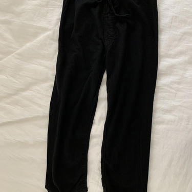 Reserved for Genevieve* Vintage 27-36 Waist Black Flannel Drawstring Easy Pant | High Waist Cotton Pants | 
