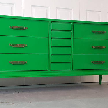 Jade Green Mid Century Modern Low dresser / console / tv stand by Unique
