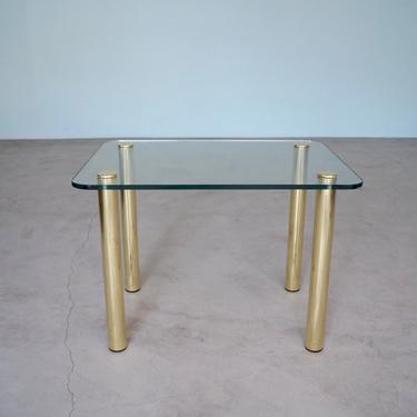 Gorgeous High-End 1970's Mid-Century Modern Hollywood Regency End Table in Brass &amp; Glass by Pace 