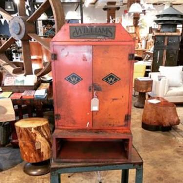 Williams Orange Metal Case. At Trohv DC. $295. 20.5w 11.25d 34.5h. #atticdc #industrial #vintage