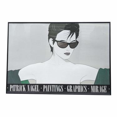 1980s Patrick Nagel Woman with Sunglasses Poster, Framed