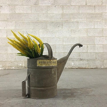 LOCAL PICKUP ONLY Vintage Watering Can Retro 1940s Gray Dora Zinc Alloy Metal Can with 2 Handles and Long Spout Gardening or Farmhouse Decor 