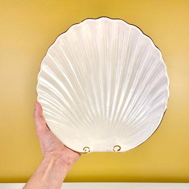 Shell Catchall Bowl with Gold Trim 