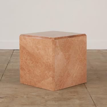 Pink Marble Cube Side Table