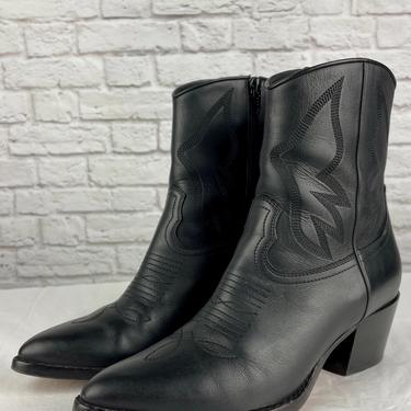 Valentino Garavani Cowboy Ankle Boot, Black, Size 37.5 (FIts like Size 37/US 7)