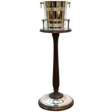 Christofle French Art Deco Silver Plated Champagne Stand with Bucket