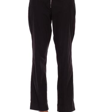 1990S Jil Sander Black Cotton/Lycra Low Rise Cool Girl Trousers With Zippers 