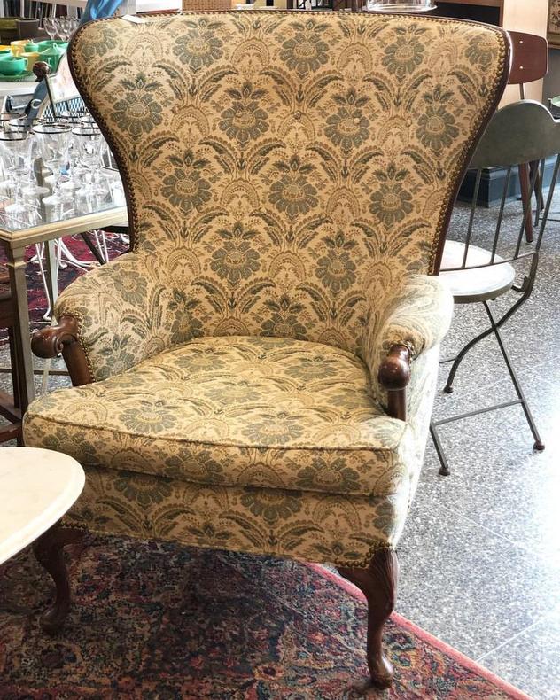                   1 Fabulous wingback chair with nailhead trim! $150