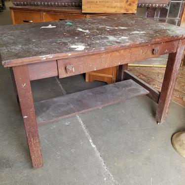 Antique Table or Work Bench 45 x 30.25 x 28.25