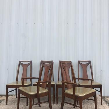 Set of 6 Mid Century Modern Walnut Dining Chairs