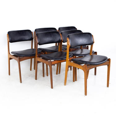 Erik Buch Mid Century Rosewood Dining Chairs - Set of 6 - mcm 