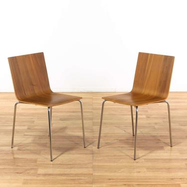 Pair of Eames Style Pine Dining Room Chairs