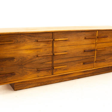 Mid Century Rosewood 9 Drawer Lowboy Dresser - mcm 
