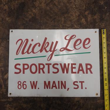 Nicky Lee Sportswear hand painted sign