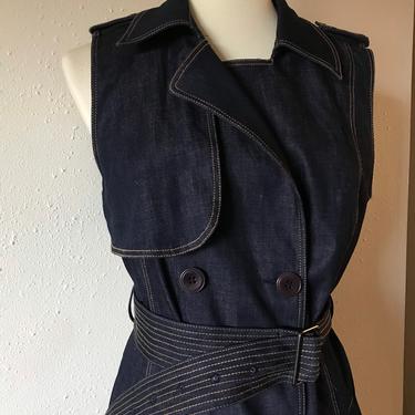 Y2K jean double breasted dress or vest size small or medium by honeycombvintage