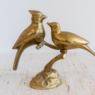 Vintage Solid Brass Birds In a Branch 