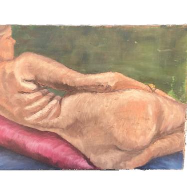 Figurative Nude Painting -- Vintage Painting -- Vintage Nude Painting -- Painting Nude Vintage -- Figurative Painting -- Vintage Nude Art 