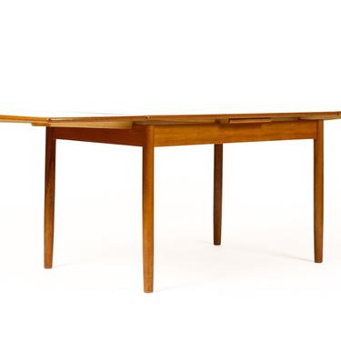 Danish Modern / Mid Century Teak Draw Leaf Dining Table — Bullnose edge 
