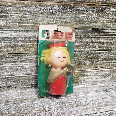 Vintage Christmas Tree Angel Ornament, NEW Sealed 1970s Doubl Glo Tree Trims, Novelty Little Girl Doll, Vintage Holiday 