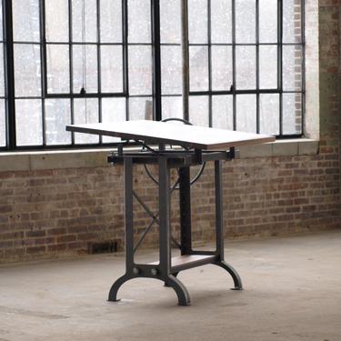 Stand Up Industrial Drafting table desk by CamposIronWorks
