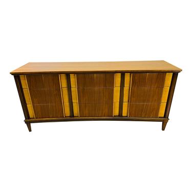 Vintage 1960s Curved Front Two Tone Low Dresser