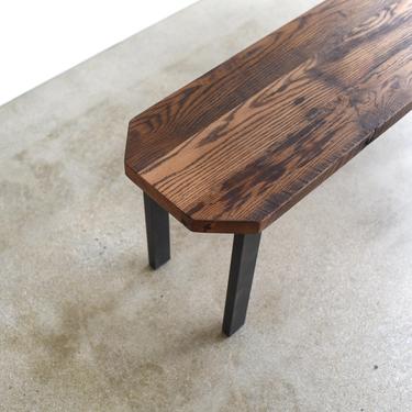 Modern Reclaimed Wood Bench / Post Industrial Steel Legs 