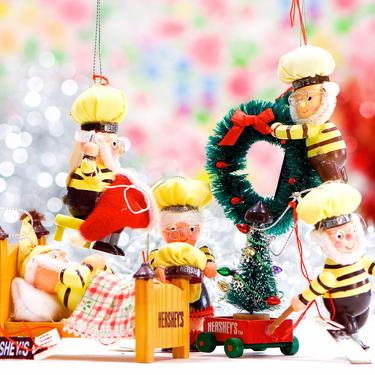 VINTAGE: 5 Wooden Kurt Adler Hershey Ornaments - Candy Ornament - Chocolate Ornament - SKU Tub-392-00031227 